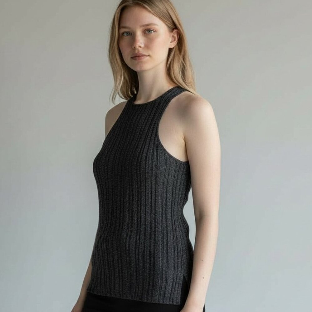 Madewell‎ The Signature Shimmer Knit Cutaway Sweater Tank Small